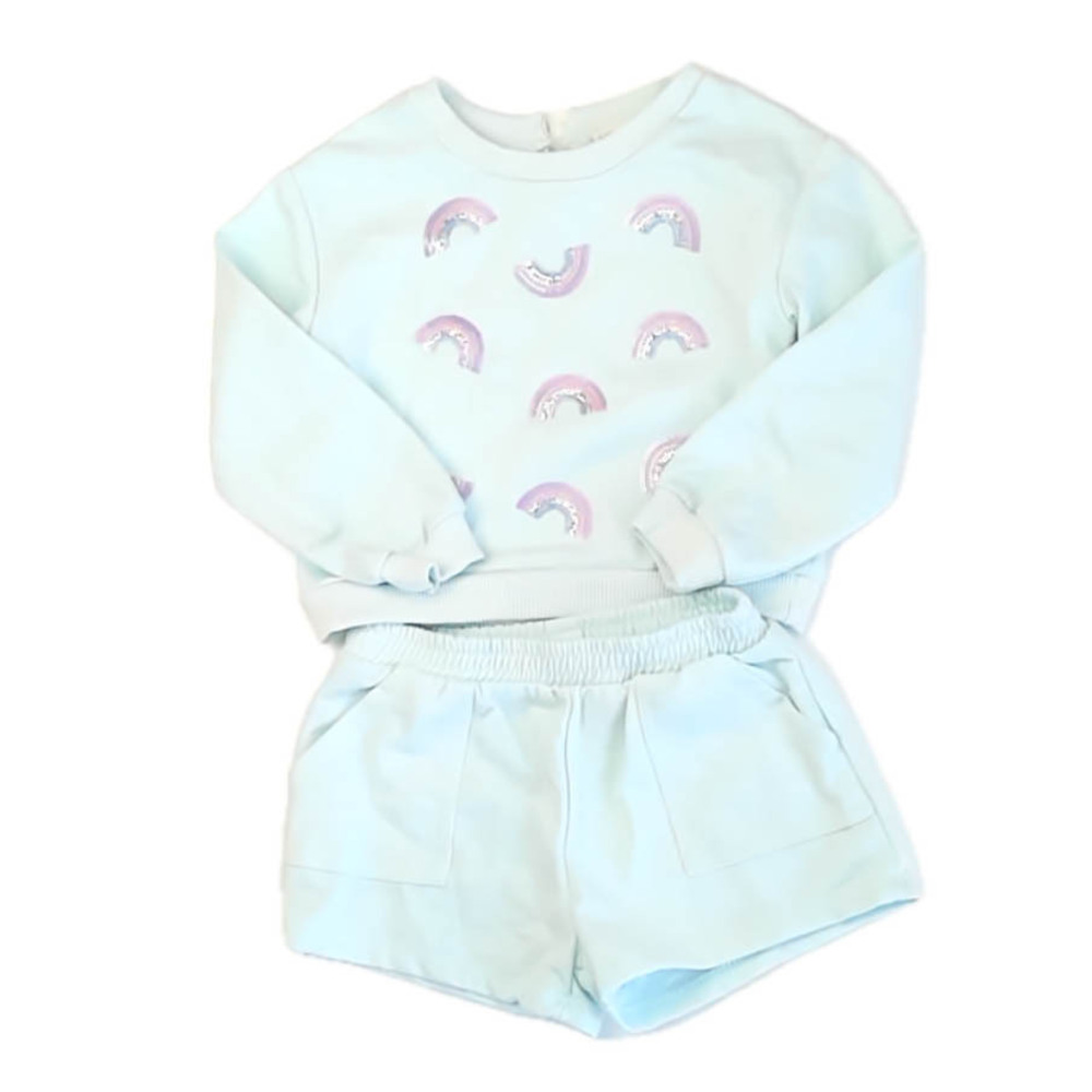 Btween Girls Blue Rainbows Apparel Sets size: 24 Months